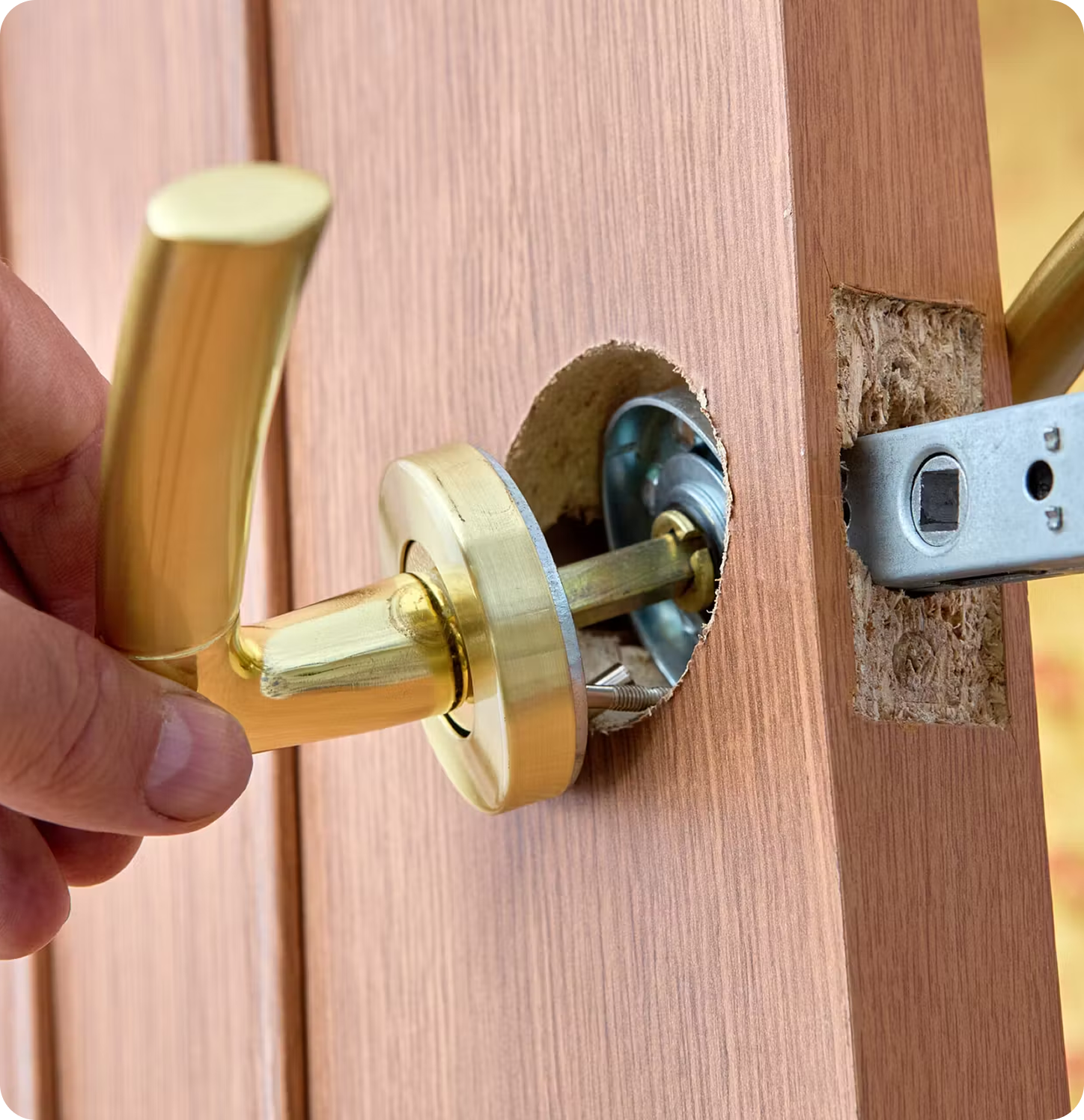 Replace door lock & latch